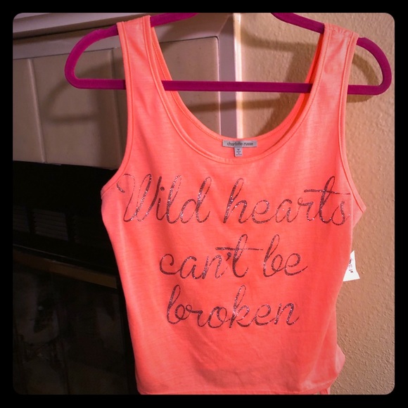 Charlotte Russe Tops - Coral Orange Crop Top